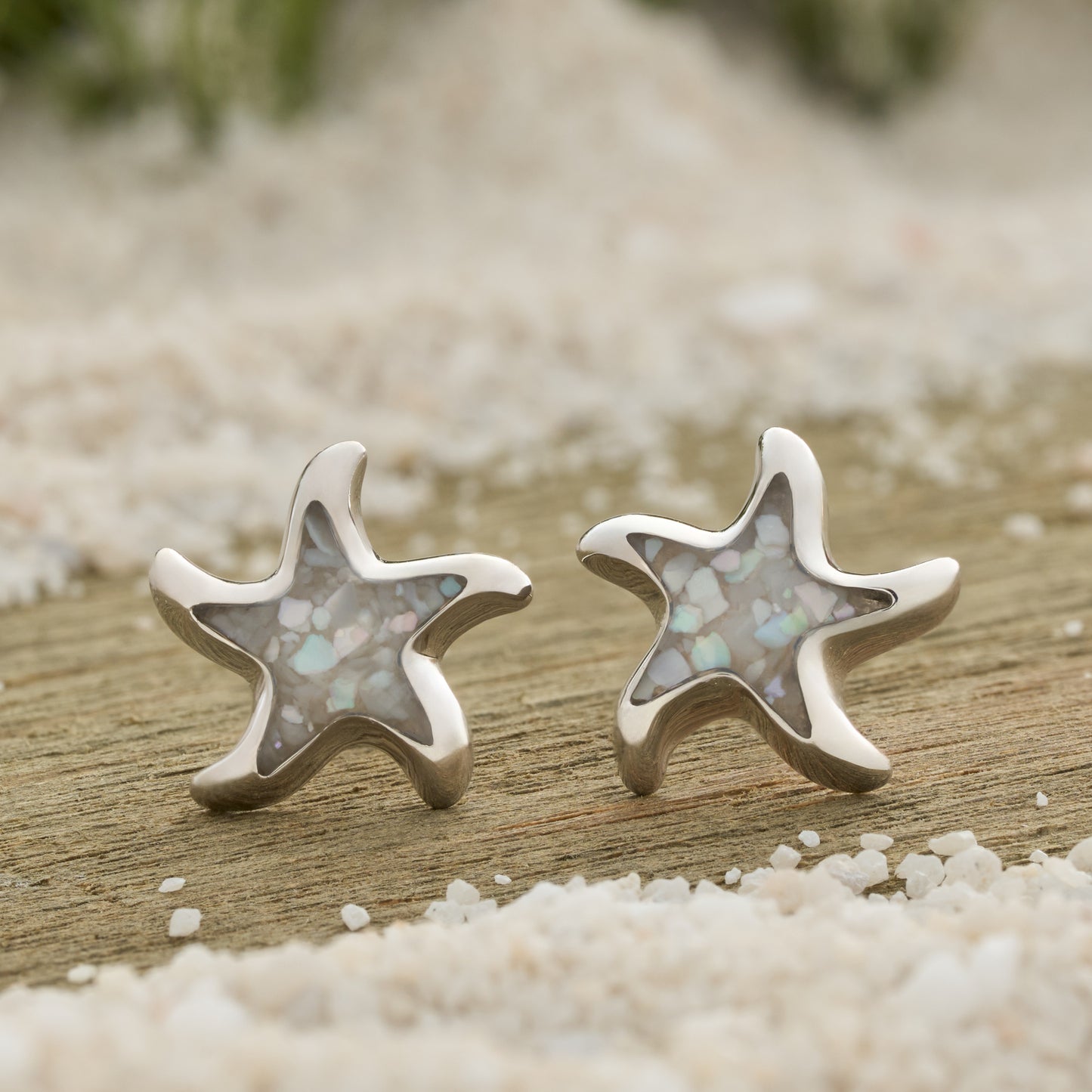 Mother of Pearl Starfish Studs