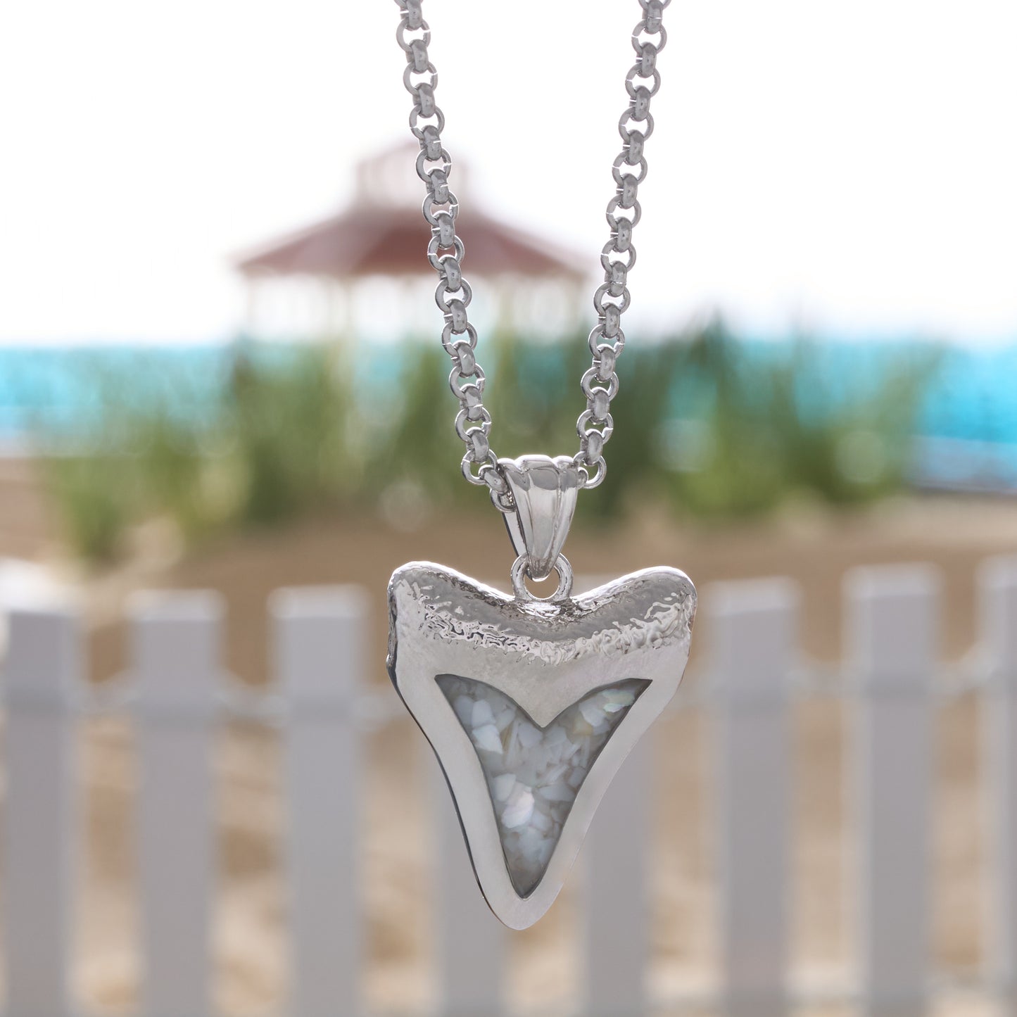 Mother of Pearl Shark Tooth Necklace