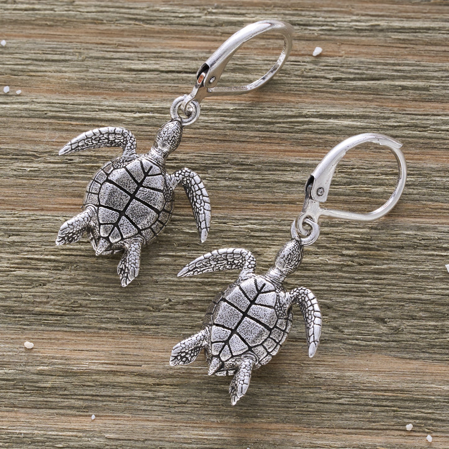 Vintage Sea Turtle Leverback Earrings