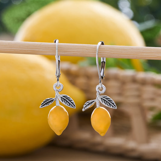 Lemon Leverback Earrings