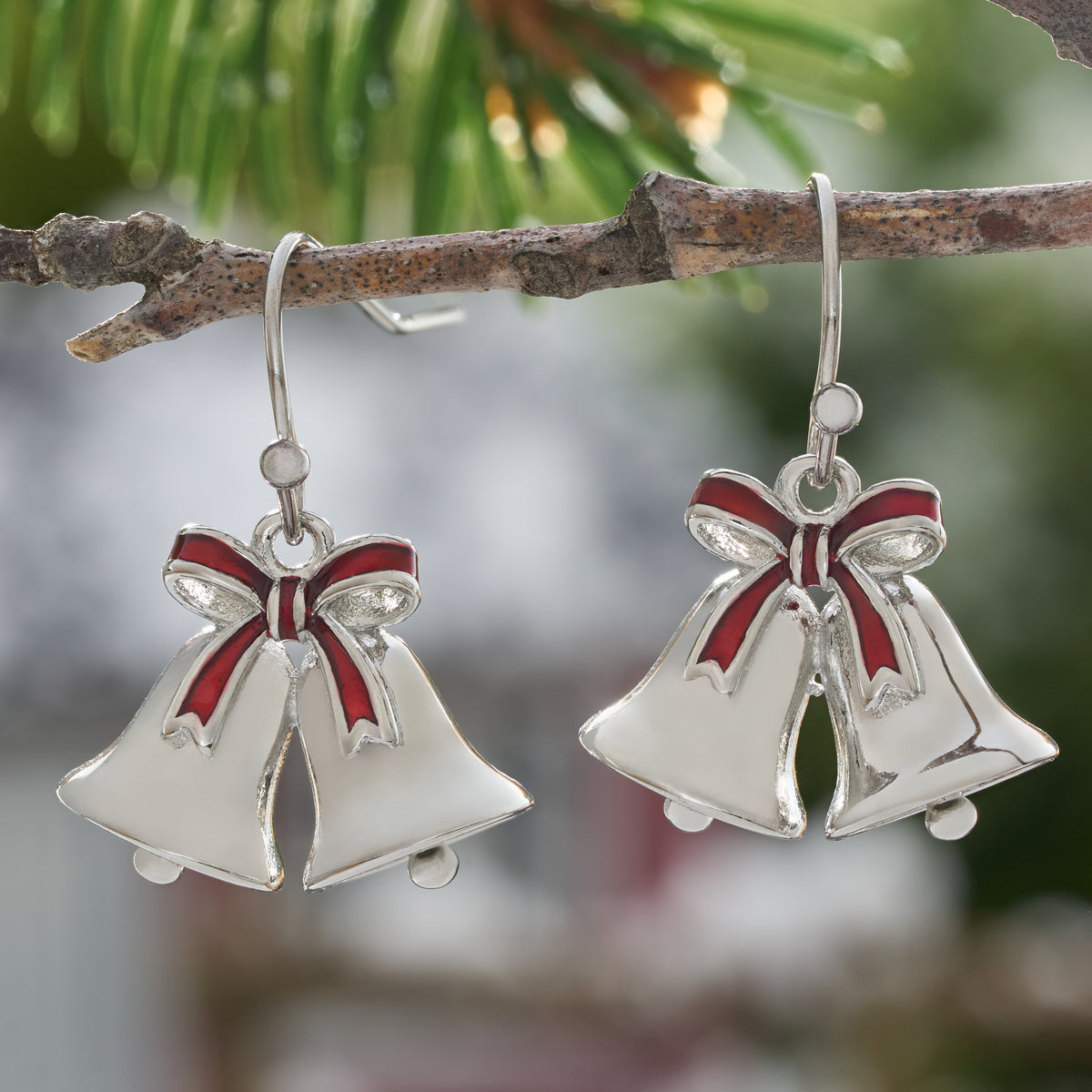 Christmas Bell Earrings with French Hooks