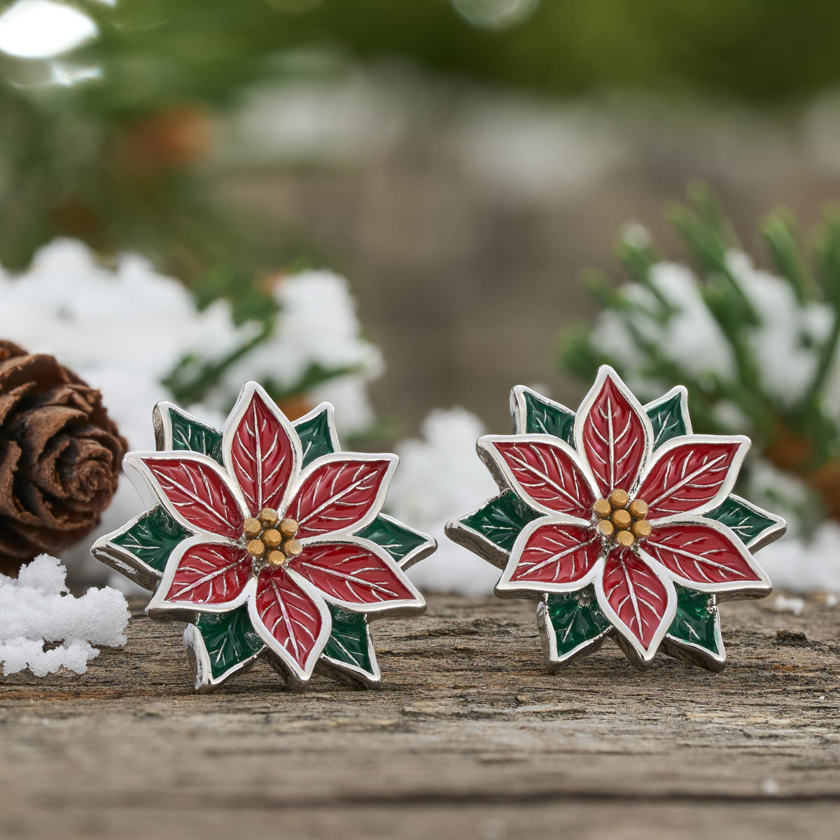 Poinsettia Studs