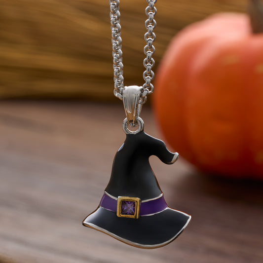 Enamel Witch Hat Necklace