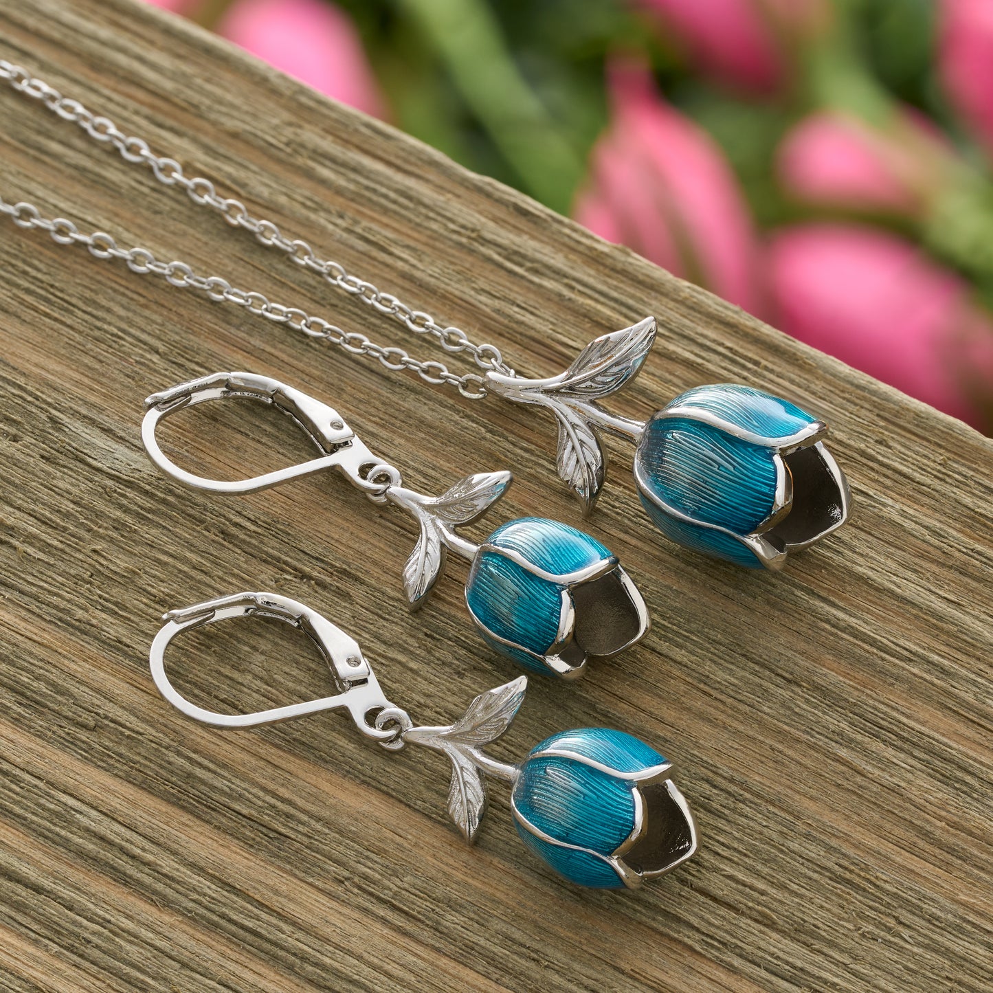 Hand-Painted Mythical Blue Tulip Gift Set