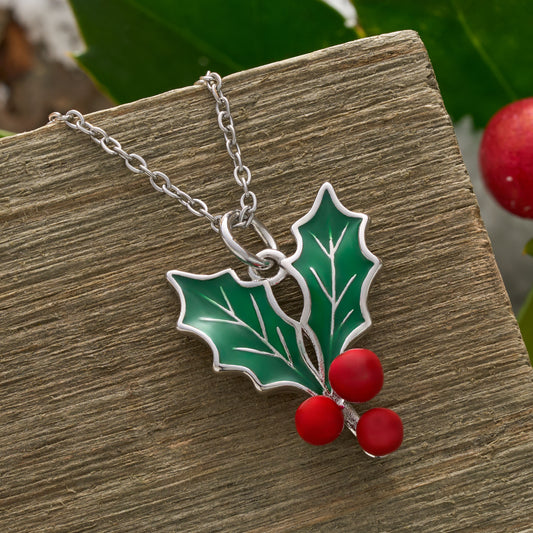 Enamel Holly Berry Necklace