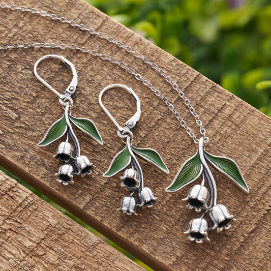 Sterling Silver Lily of the Valley Floral Drop Gift Set