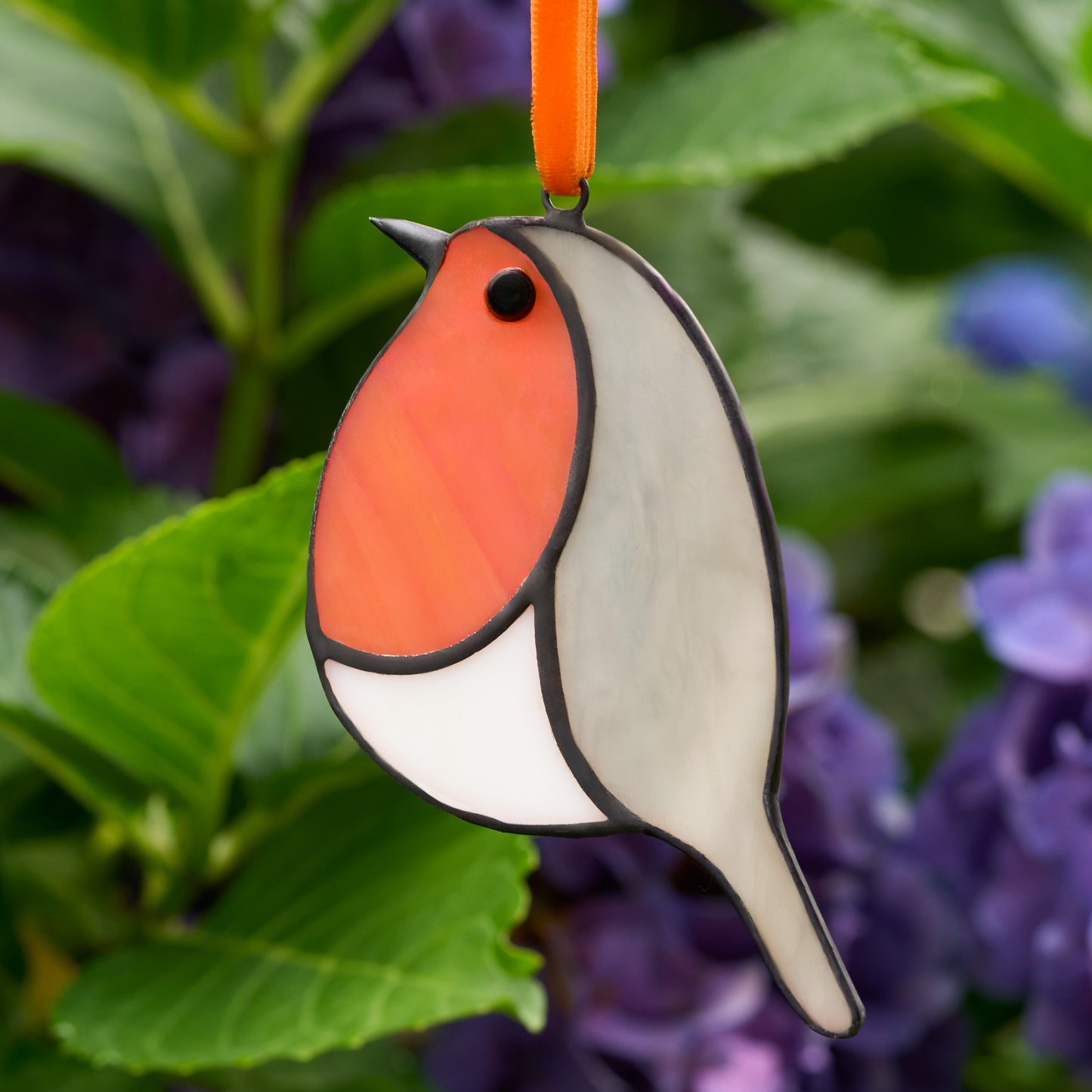 Stained Glass Robin Ornament