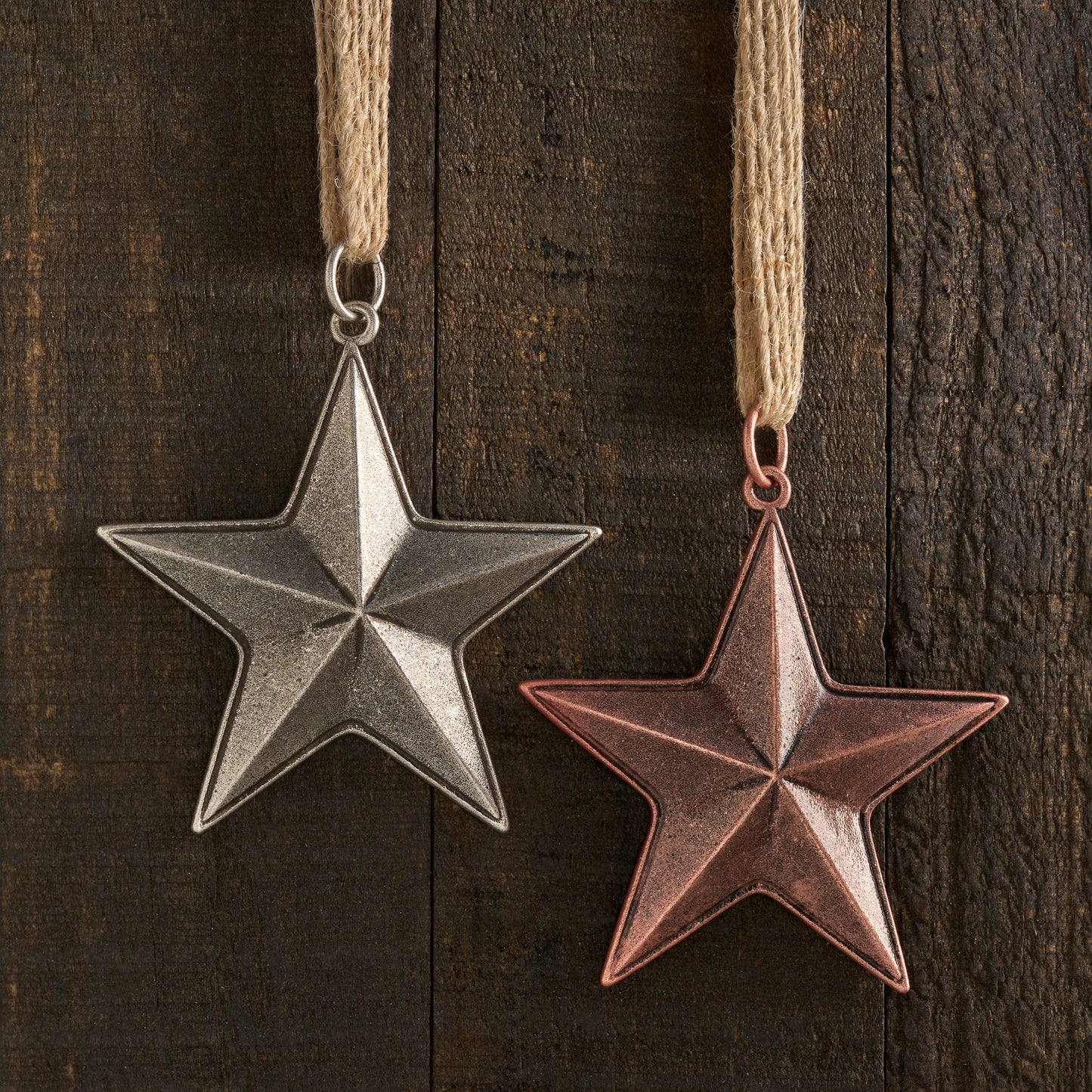 Vintage Barn Star Ornament Set