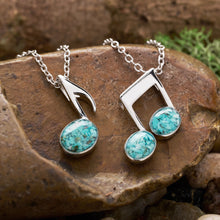 Load image into Gallery viewer, Turquoise Eighth Note Necklace Duo