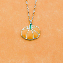 Load image into Gallery viewer, Sterling Silver Pumpkin Necklace