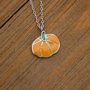 Sterling Silver Pumpkin Necklace
