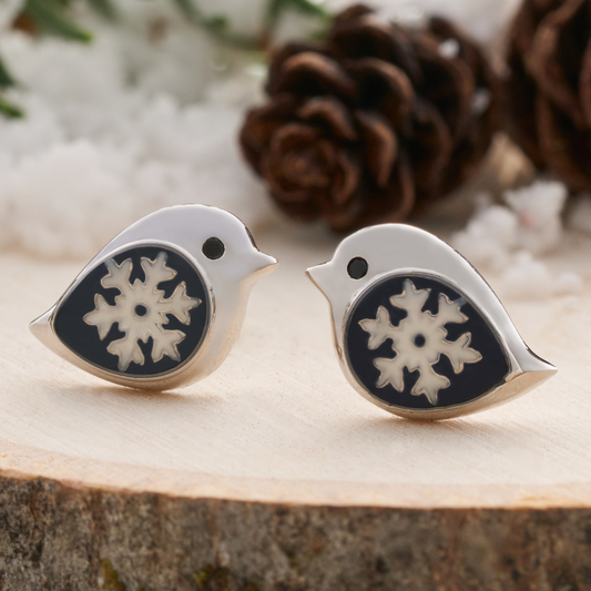 Snowflake Birdie Studs (Medium)