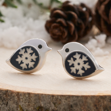 Load image into Gallery viewer, Snowflake Birdie Studs - Medium