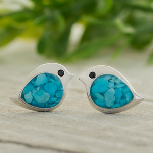 Sterling Silver Sand Birdie Studs