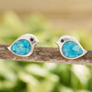 Sterling Silver Sand Birdie Studs