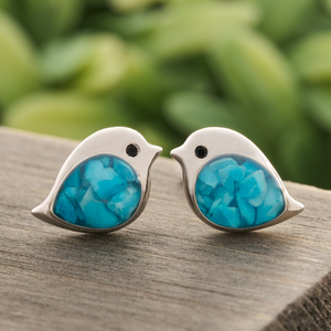 Sterling Silver Sand Birdie Studs