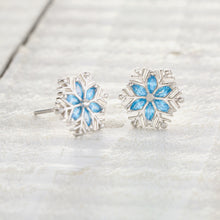 Load image into Gallery viewer, Sterling Silver Snowflake Studs