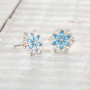 Sterling Silver Snowflake Studs