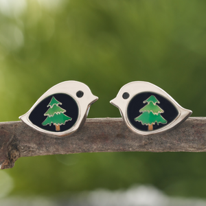 Evergreen Birdie Studs