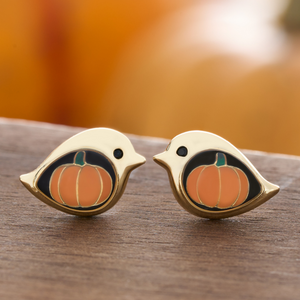 Pumpkin Birdie Studs Gift Set