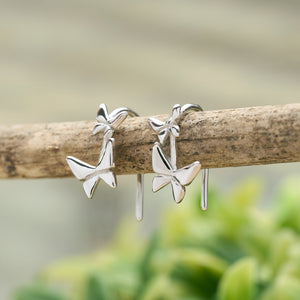 Sterling Silver Butterfly Duo Earrings