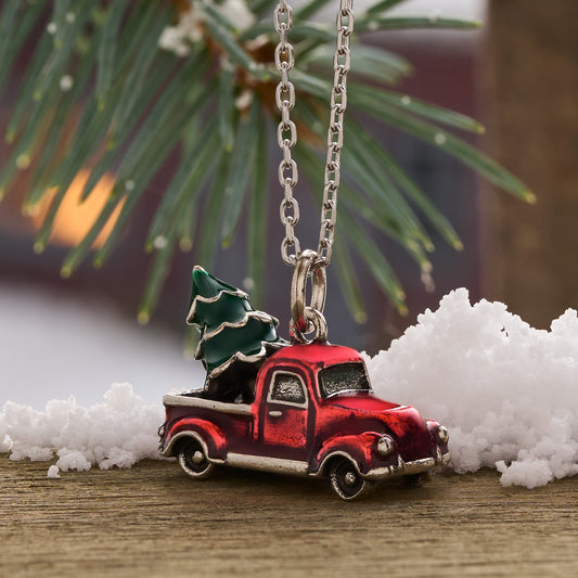 Christmas Tree Truck Necklace