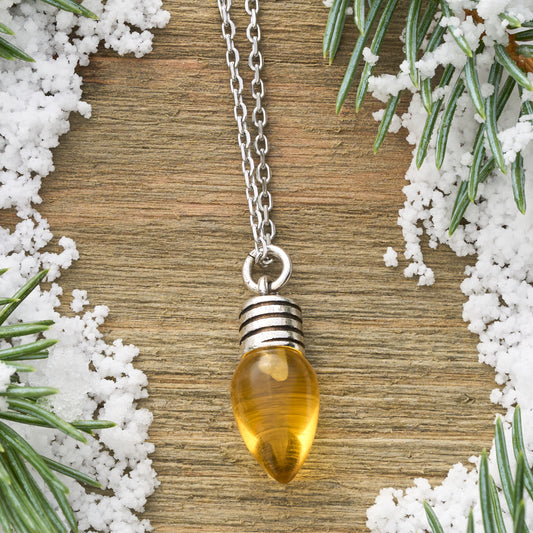 Yellow Christmas Light Necklace