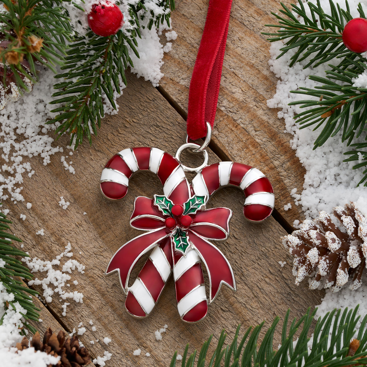 Crossed Candy Cane Ornament