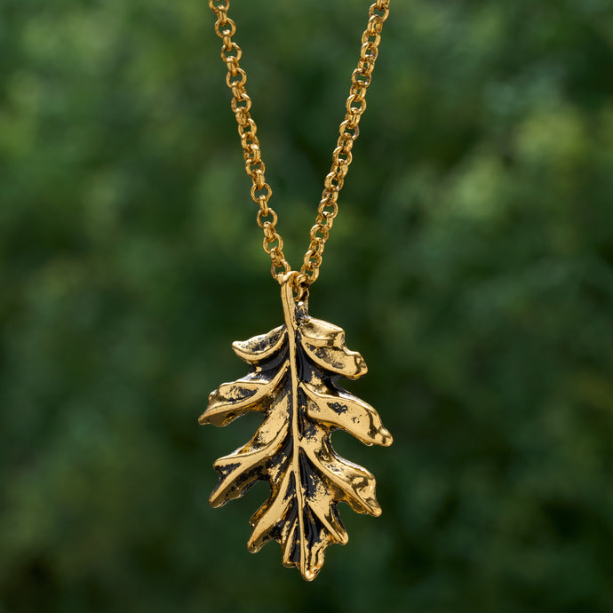 Vintage Gold Oak Leaf Necklace