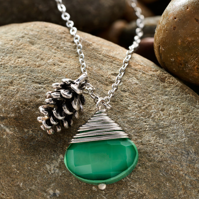 Pine Cone Crystal Necklace