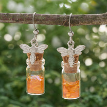 Load image into Gallery viewer, Honey Jar Silver Bee Earrings