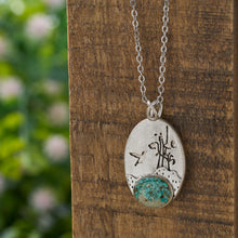Load image into Gallery viewer, Turquoise Hummingbird Flower Necklace