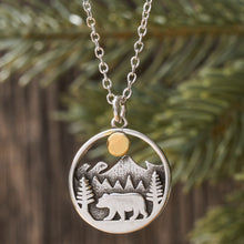 Load image into Gallery viewer, Vintage Morning Forest Bear Necklace