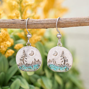 Turquoise Crescent River Earrings
