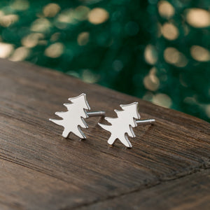 Sterling Silver Pine Studs