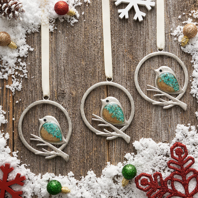 Sand Birdie Branch Ornament Gift Set