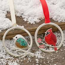 Load image into Gallery viewer, Cardinal and Sand Birdie Ornament Bundle