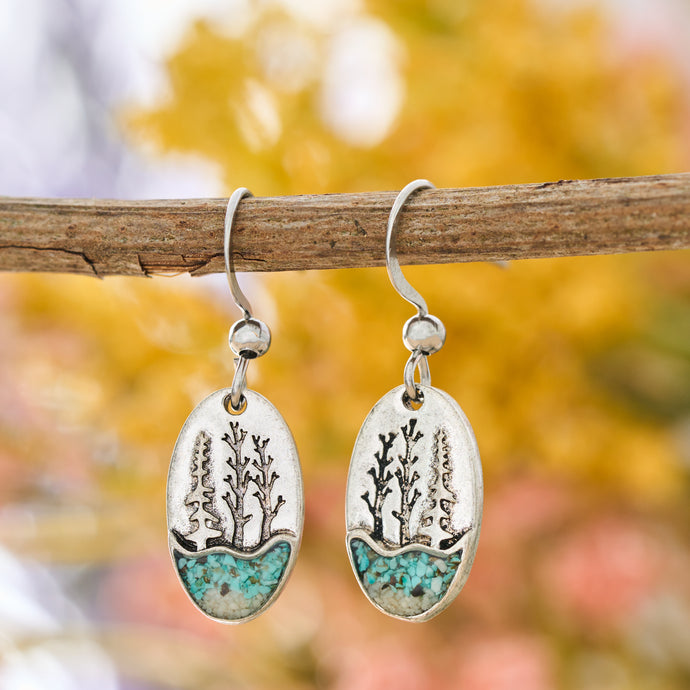 Turquoise River Forest Earrings
