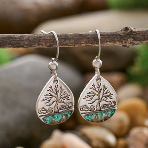 Turquoise Drop Tree Earrings