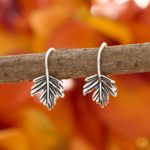 Sterling Silver Maple Leaf Earrings
