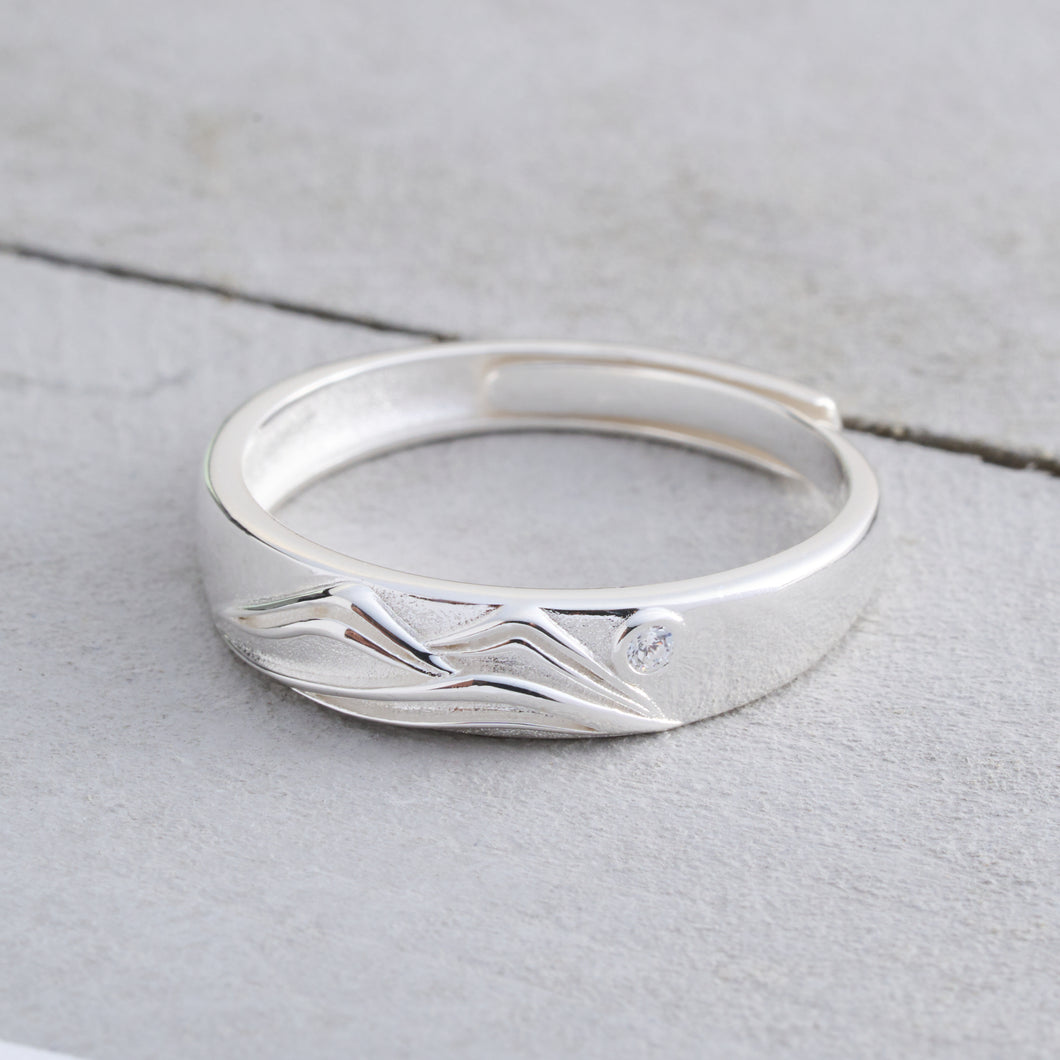 Sterling Silver Mountain Sunrise Ring