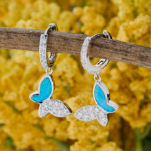 Load image into Gallery viewer, Little Opal Butterfly Hoop Earrings