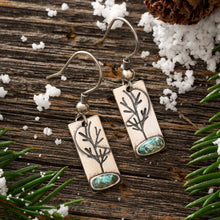 Load image into Gallery viewer, Sterling Silver Turquoise Moon Tree Earrings