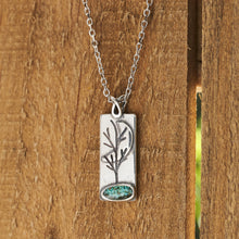 Load image into Gallery viewer, Sterling Silver Turquoise Moon Tree Necklace