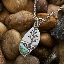 Load image into Gallery viewer, Turquoise Leaf Tree Necklace