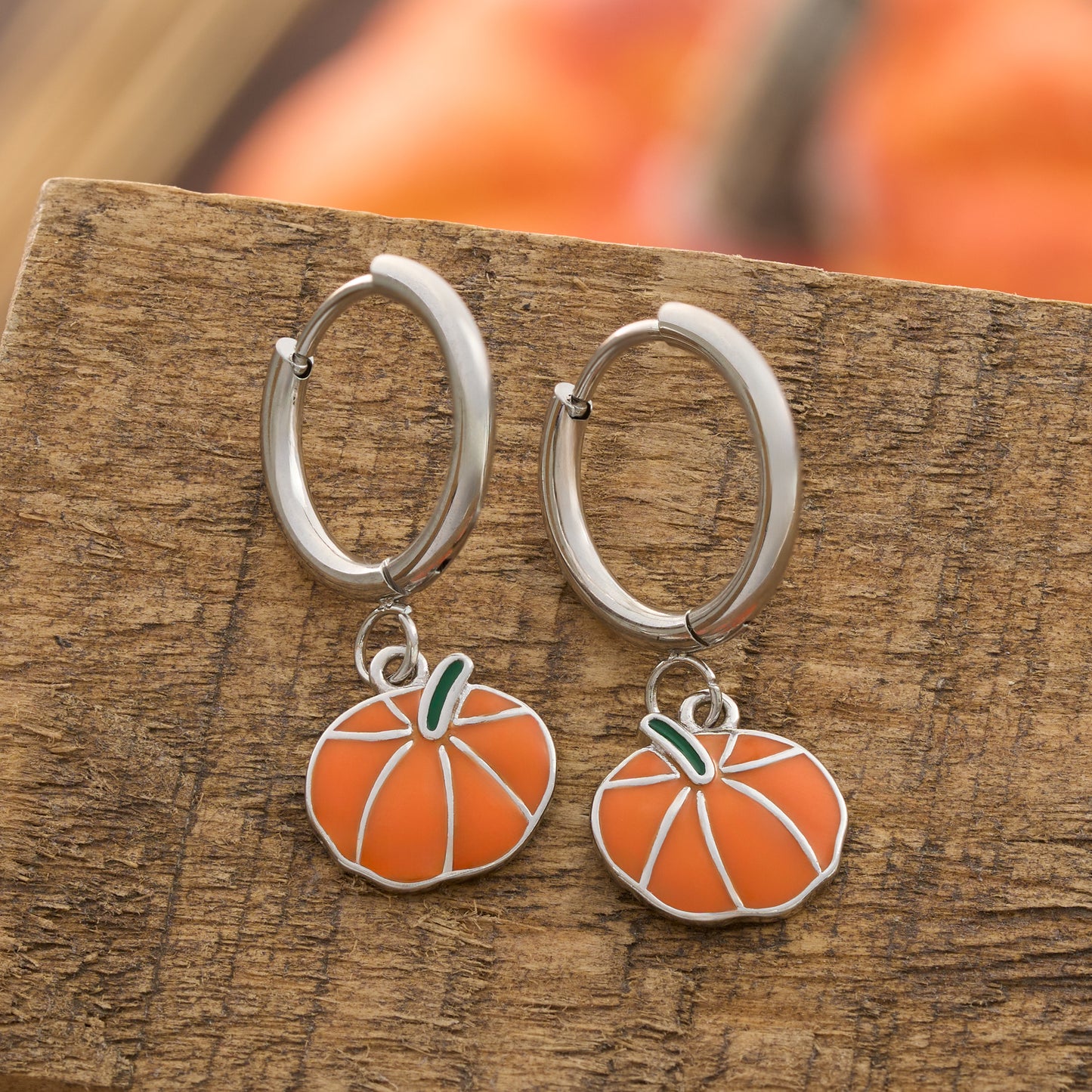 Little Sunflower and Pumpkin Hoop Earrings Bundle