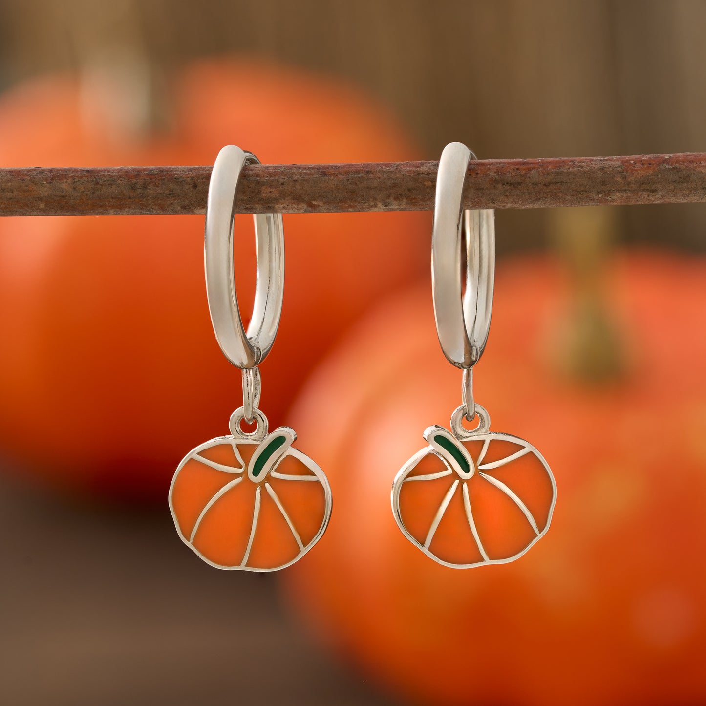 Little Sunflower and Pumpkin Hoop Earrings Bundle