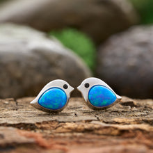 Load image into Gallery viewer, Sterling Silver Blue Opal Birdie Gift Set