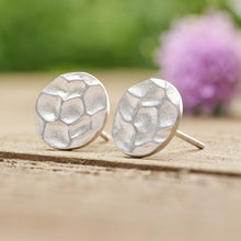 Load image into Gallery viewer, Sterling Silver Hammered Disc Studs