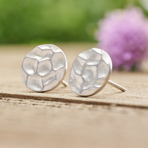 Sterling Silver Hammered Disc Studs